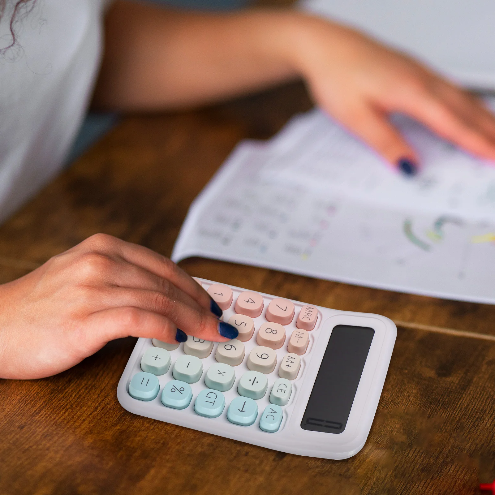 

Basic Calculator Cute Colors Large Display Multi-Function Lightweight Portable Strong Build Office School Use Aesthetic