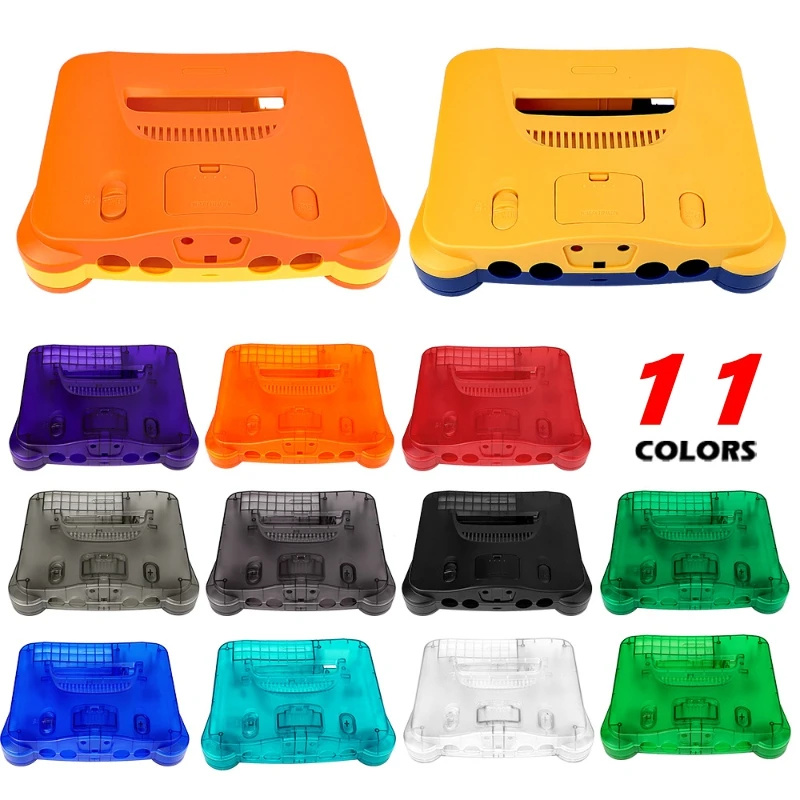 replacement-housing-shell-for-nintendo-64-translucent-case-protective-cover-with-power-reset-buttons-mounting-screwdriver