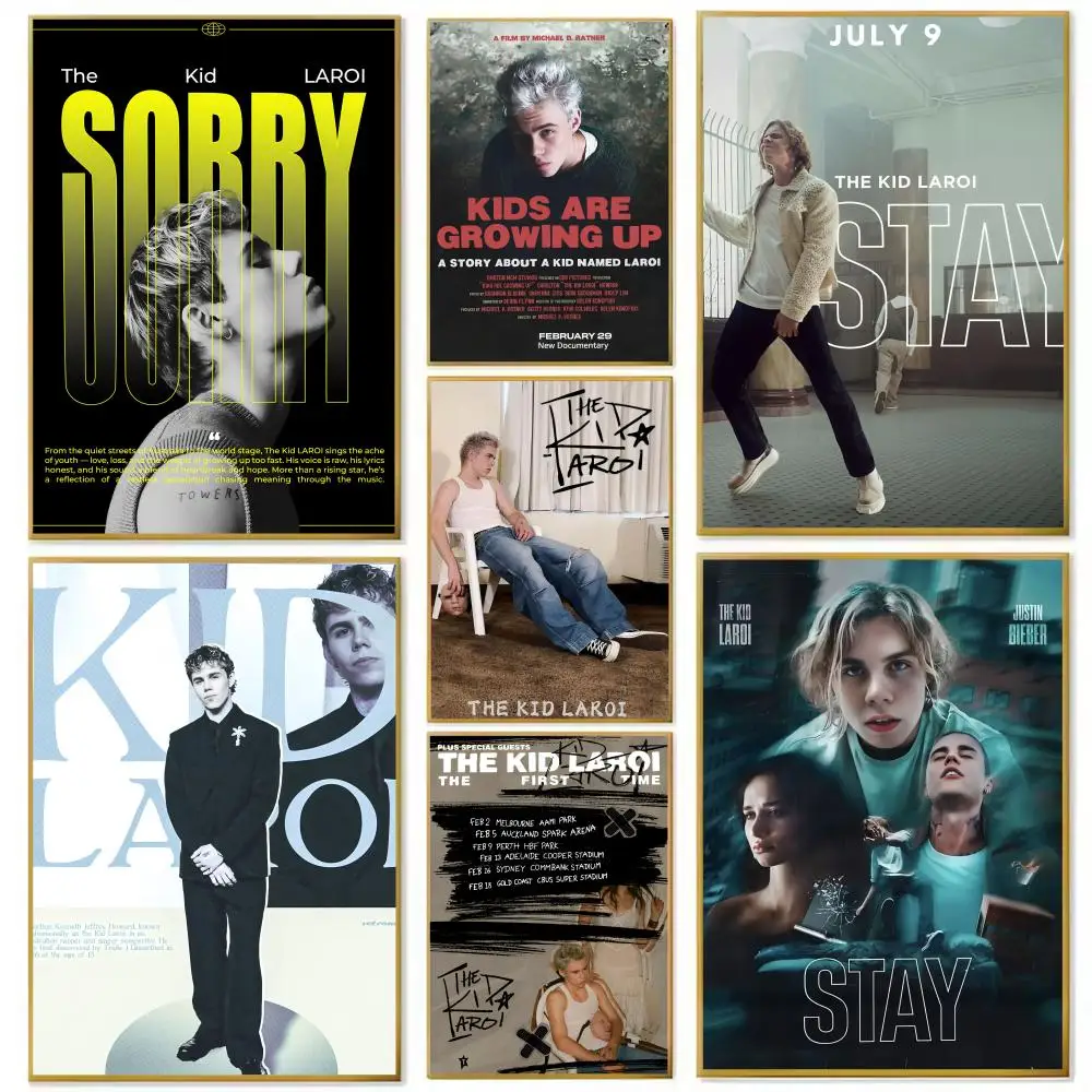 مغني الراب K-كيد L-LaroI اللوحة الخط شخصية المساحات قماش المشارك جدار جدارية الفن صور لغرفة ديكور المنزل #5