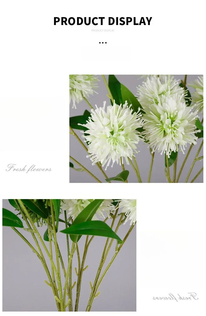 8 Stück Hotel-Deko Simulationsblumen Plastik-Zwiebelkugeln Tischdekoration Künstliche Blume 3-Kopf-Zwiebelkugel-Zweig – Detail 6