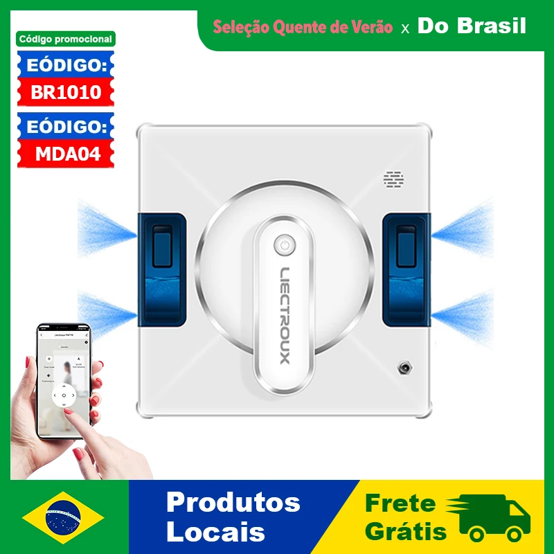 (code promo: BR1010)Robô de limpeza de janelas Liectroux/LILIN YW509,spray de água em 4 direções, Sensor a Laser,aspirador de pó robótico para janelas,Memória Inteligente,uso sem moldura,Controle por APP,avisos por voz