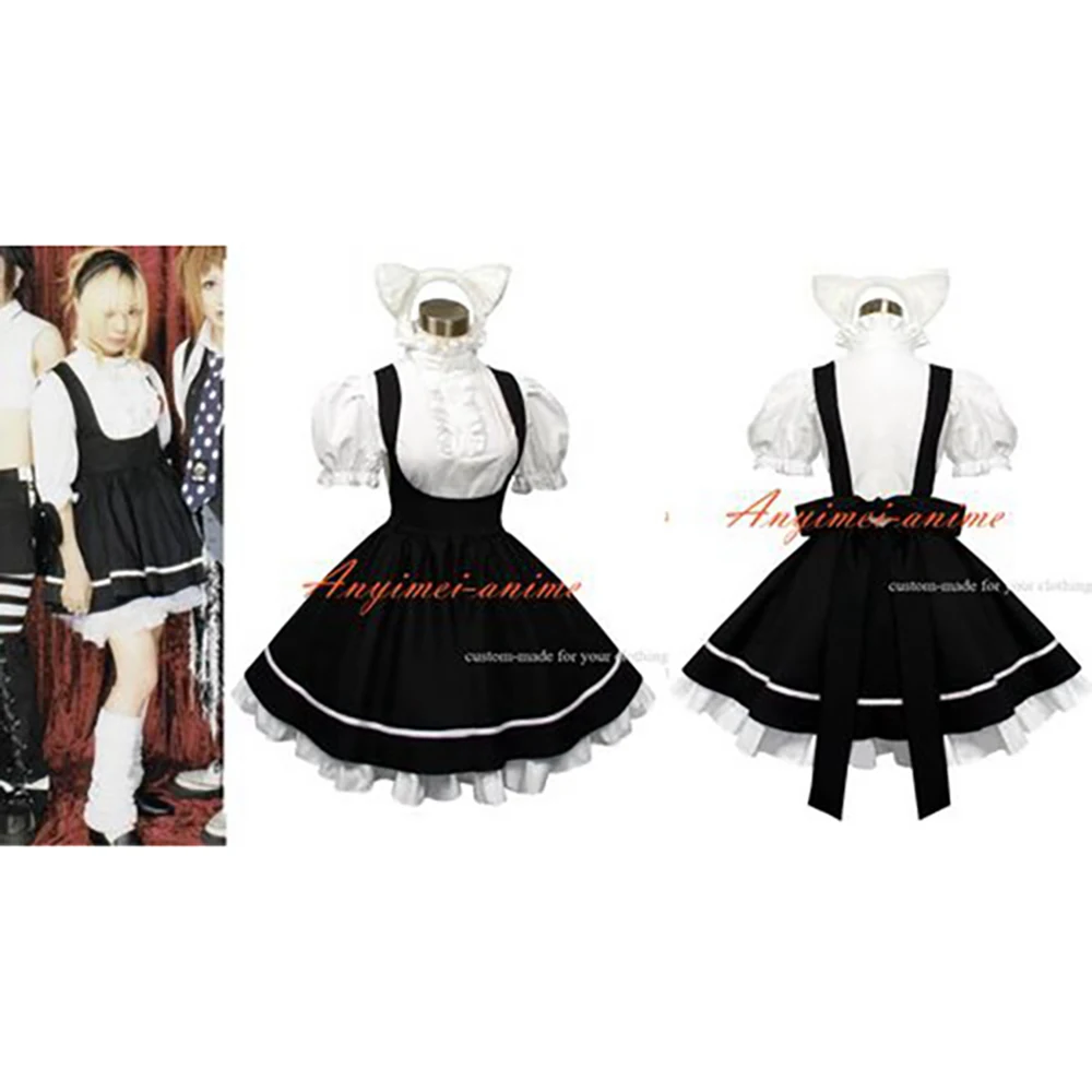 fondcosplay An Cafe Bou black cotton dress Visual J rock Outfit white shirt Cosplay Costume CD/TV[G404]