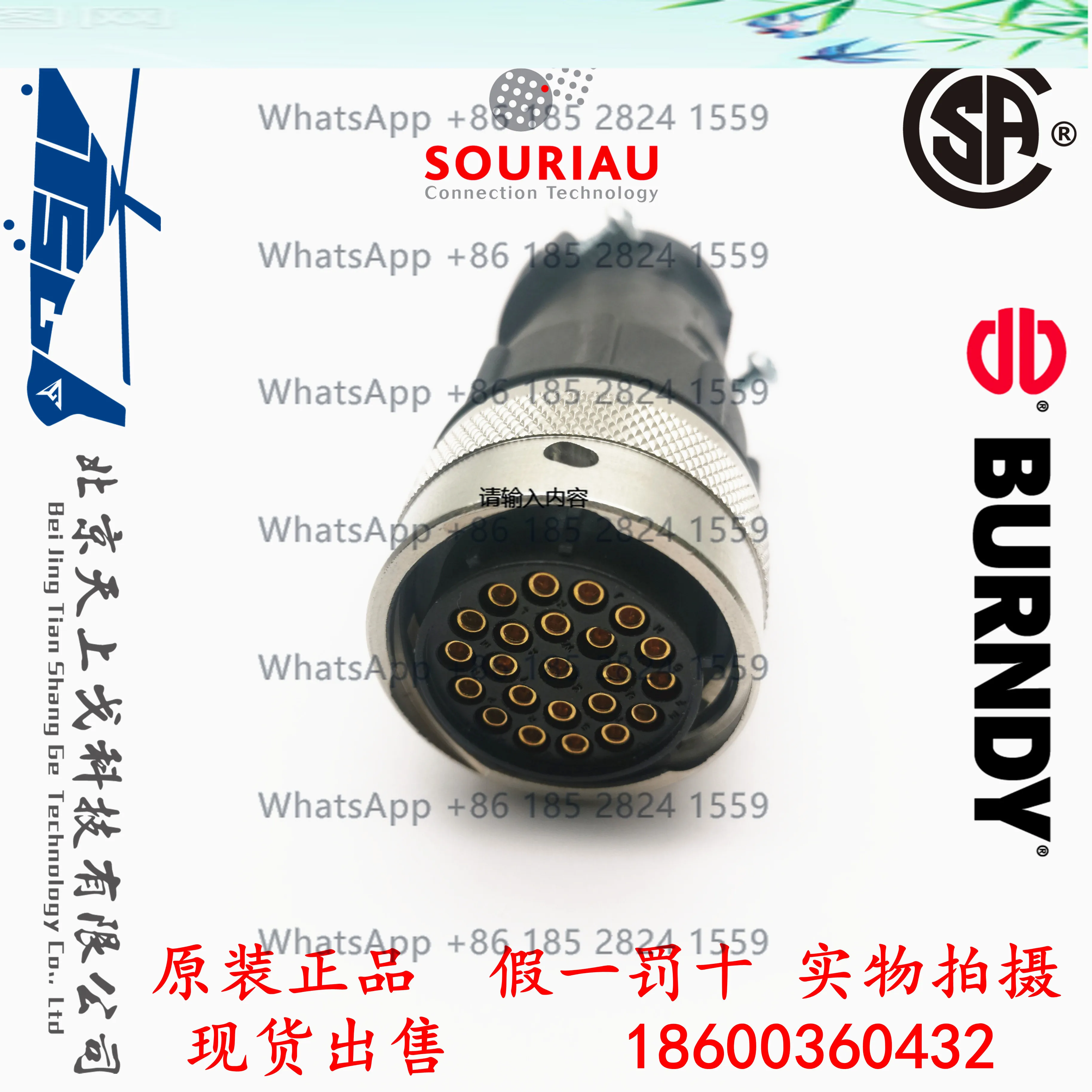 

BURNDY SOURIAU Industrial 23-pin, plug female 23-pin female + AC tail clip + 23 jack