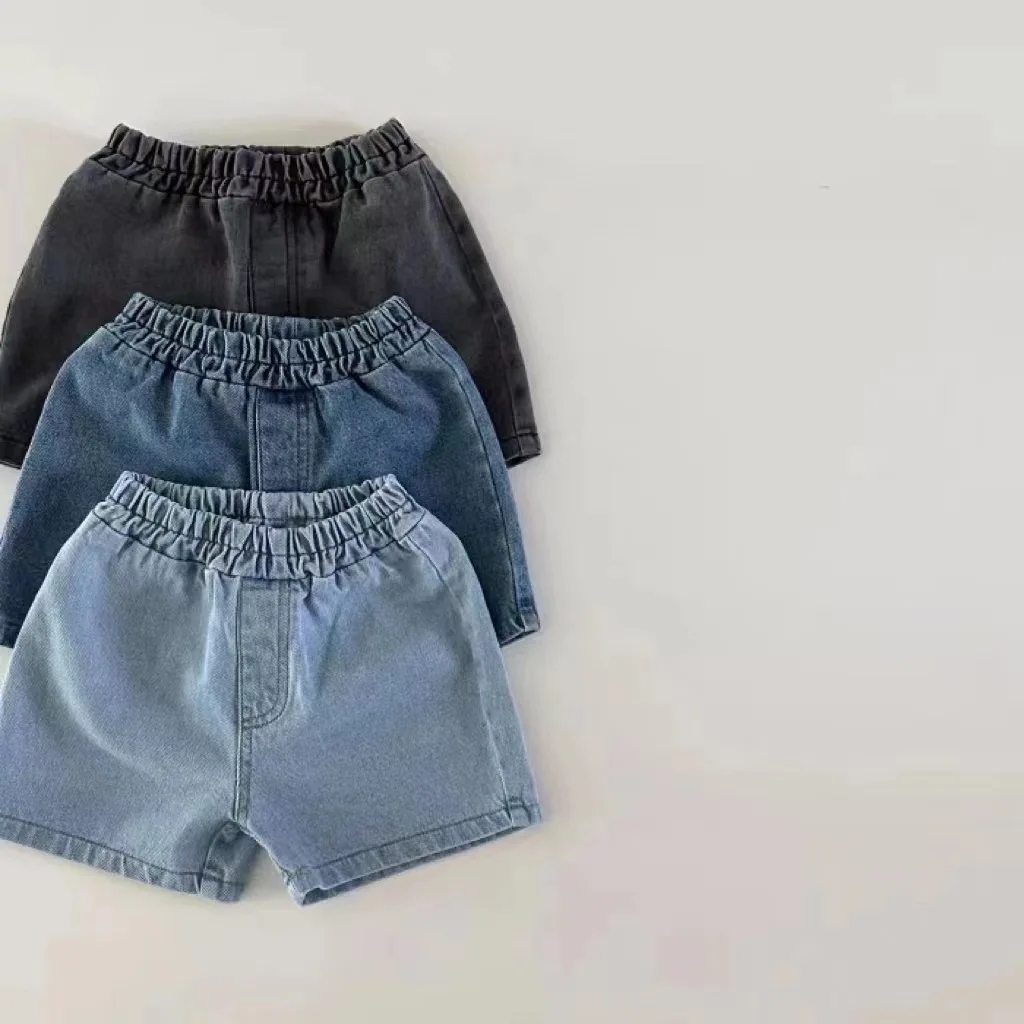 Pantaloncini di Jeans per bambini nuovi estivi Solid Boys Girls Jeans corti pantaloni tascabili per bambini pantaloncini per neonati vestiti per bambini solidi