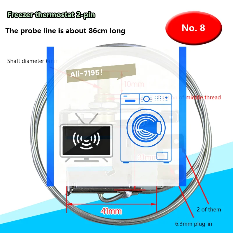 Refrigerator Thermostat Temperature Control Switch Freezer Universal Mechanical Temperature Control Two-three Pin Thermostat