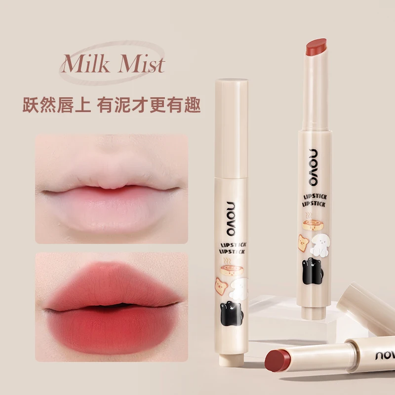 Soft Matte Lipstick Pen Velvet Mist Lip Makeup Long Lasting Waterproof Lip Clay 6 Colors Lip Cream Pin Rose Lipstick Makeup