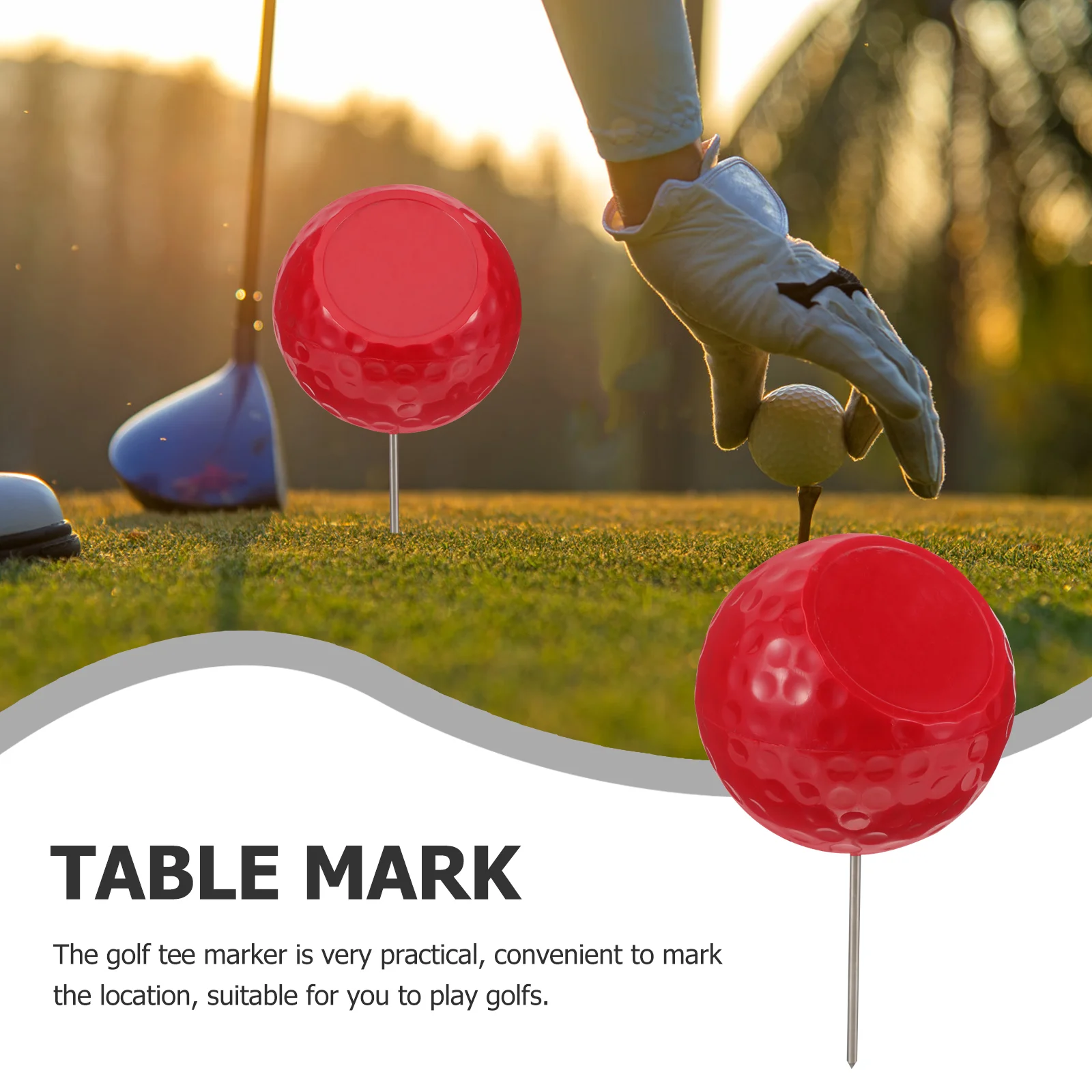 Portable Marker Golf Course Tee Sign Golden Supplies (red Bevel) Ball Tool Bright Color