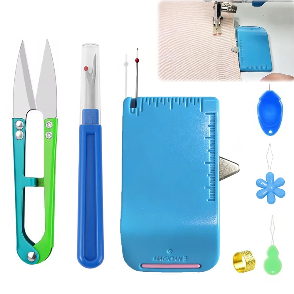 7Pcs Magnetic Seam Guide for Sewing Machine Built-in ruler Scale Seam Ripper Assortment Thread Remover Kit