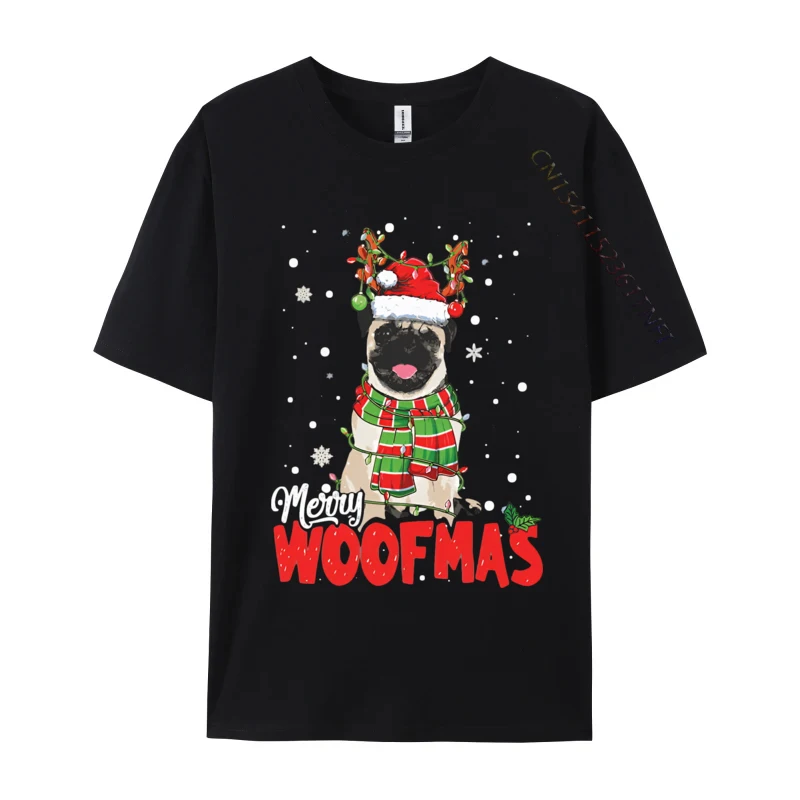 T-shirt graphique Merry Woofmas pour hommes, PDPDog, Santa Dog Lights, Économie esthétiques, Économie grande taille, Y-Streetwear pour hommes