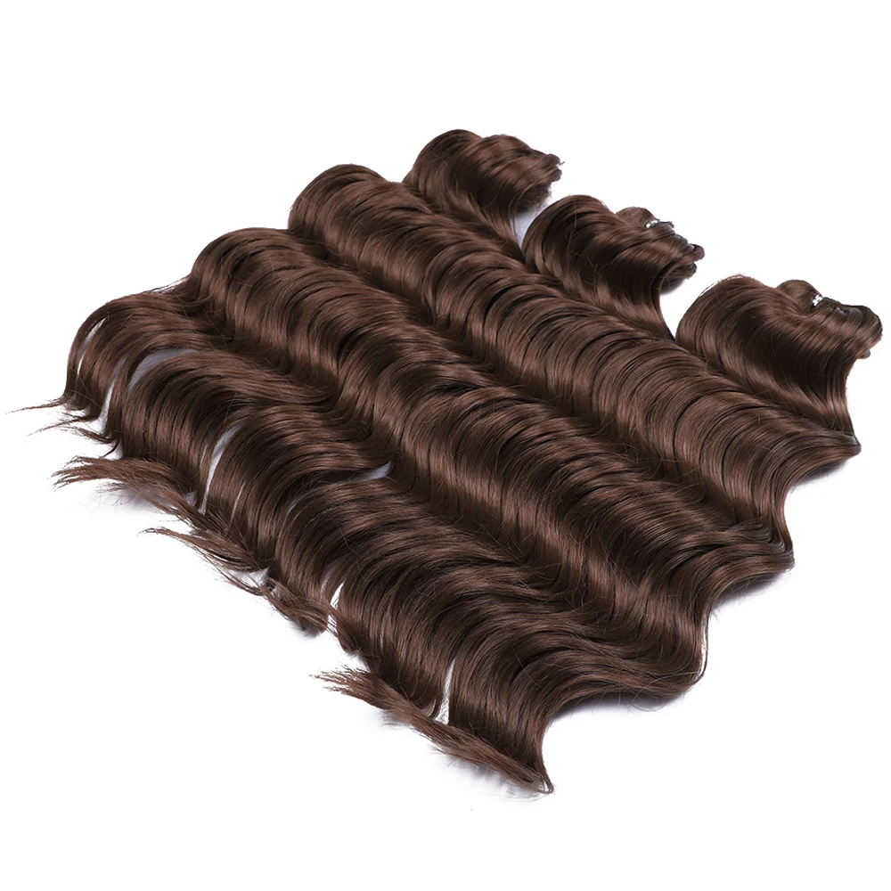 Synthetic Twist Crochet Curly Hair Ombre Brown Blonde Black Grey Water Wave 16Inch Deep Wave Braid Hair Braiding Hair Extensions