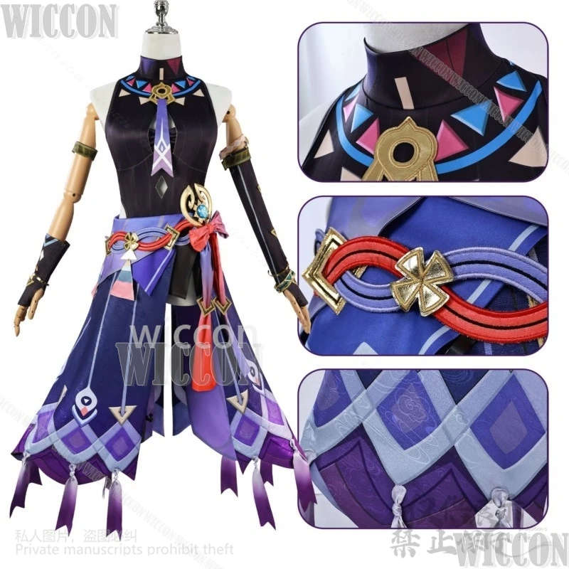 Genshin Impact Cosplay Costume pour femme, jeu d'anime, robe personnalisée, robe sexy Lolita, perruques, chaussures pour filles, Halloween, Noël