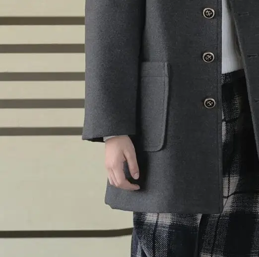 Boys British Style Winter Wool Coat Kids Windproof Outdoor Birthday Party Long Jacket Children Photography Woolen Coat 3-15Y 6