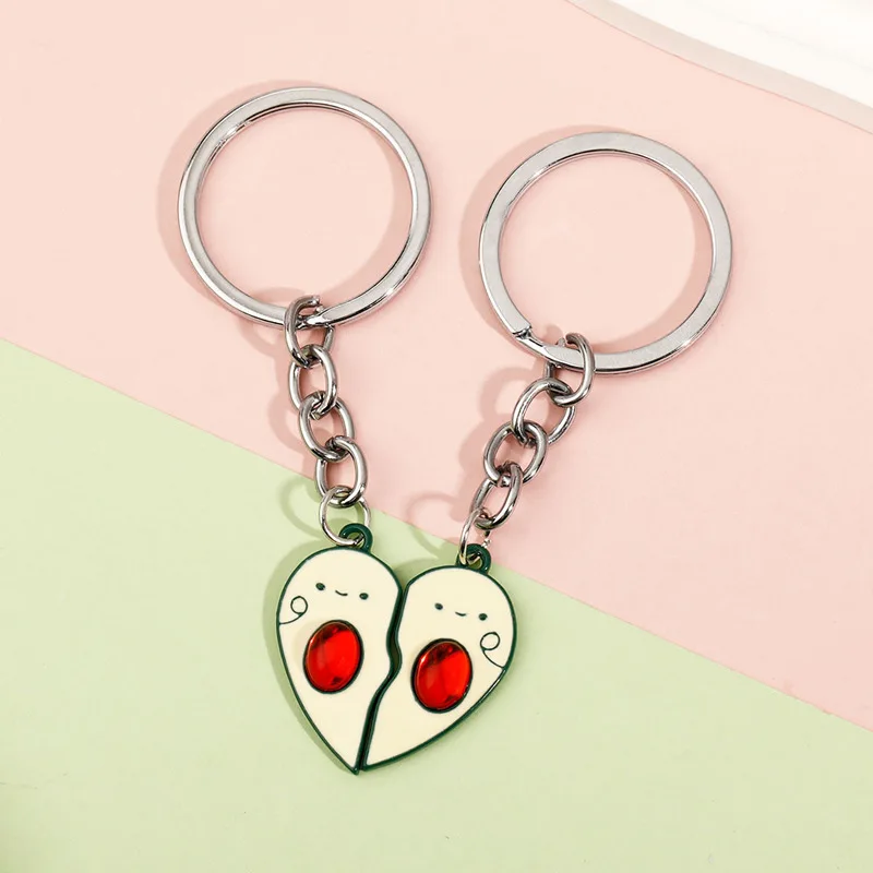 2pcs/Set Cute Heart Shaped Avocado Necklace Magnet Attract Best Friends BFF Necklace for Women Couple Friendship Jewelry Gifts