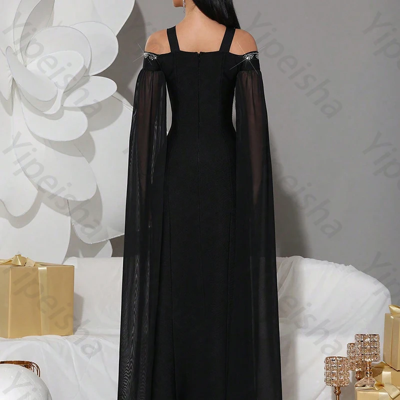 Elegant Off The Shoulder Sleeveless Evening Dresses Sexy Black Celebrity Dress Exquisite High Quality Prom Party Gown Customized