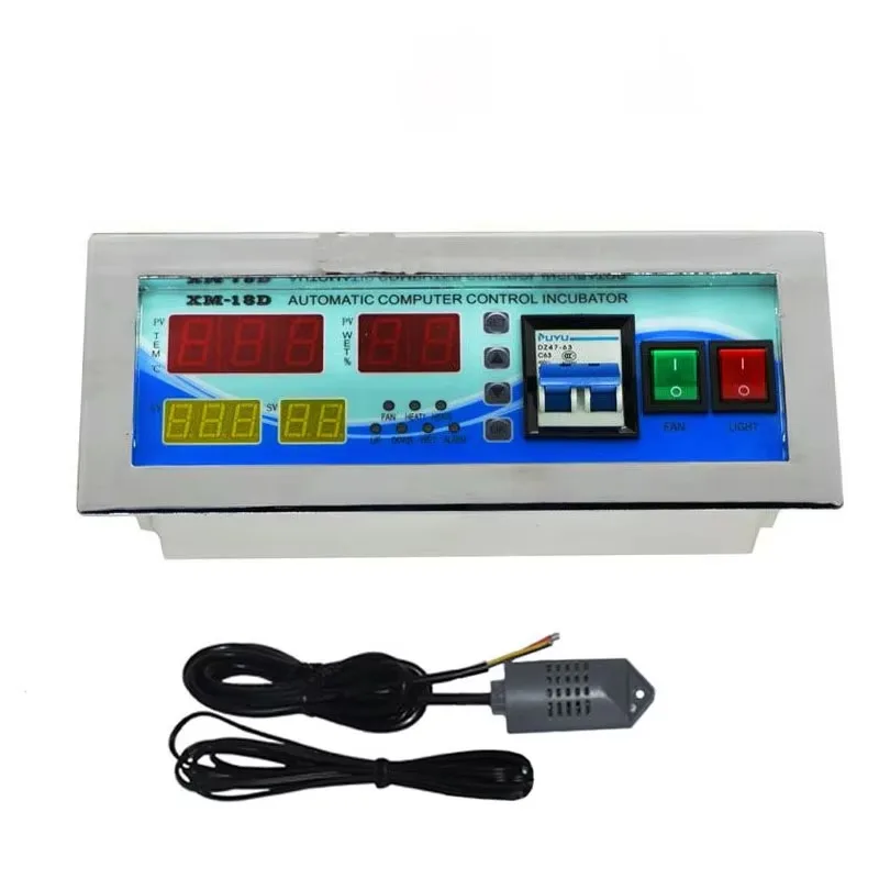 وحدة تحكم حاضنة البيض الأوتوماتيكية بالكامل XM-18D XM18D ترموستات مع مستشعر درجة الحرارة والرطوبة تباع مجموعة واحدة