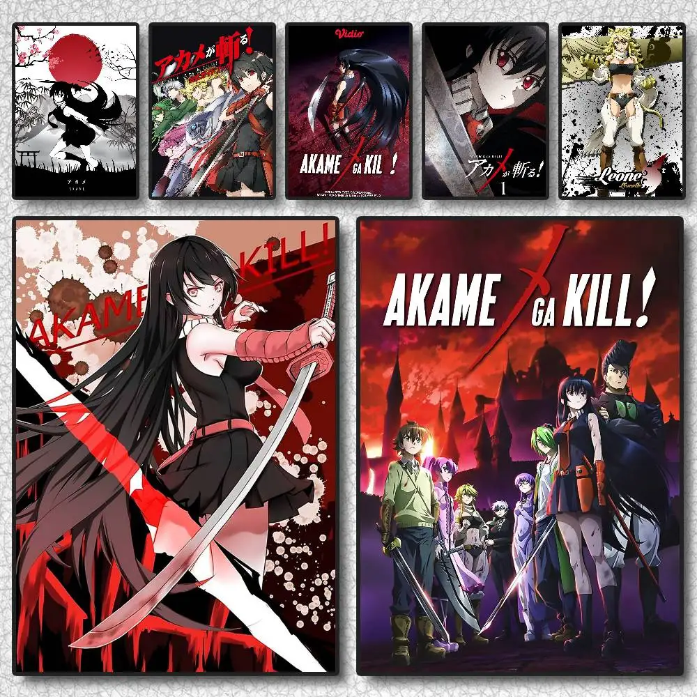 اليابانية الكلاسيكية أنيمي Akame Ga KILL DIY لزجة المشارك ذاتية اللصق الفن ملصق مضاد للمياه مقهى النوم غرفة جدار ديكور #1