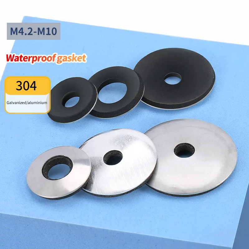 Junta impermeable compuesta de acero inoxidable 304, junta antisuelta EPDM, tornillo de perforación, alambre de cola de milano M4.2 M5.5 M6.3