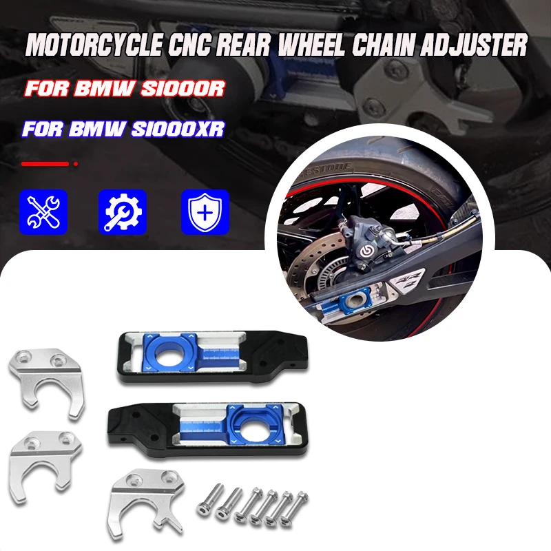 

New For Bmw M1000R S1000R S1000XR S1000RR S 1000 RR XR R Motorcycle CNC Rear Wheel Axle Blocks Chain Adjusters Tensioners Kit
