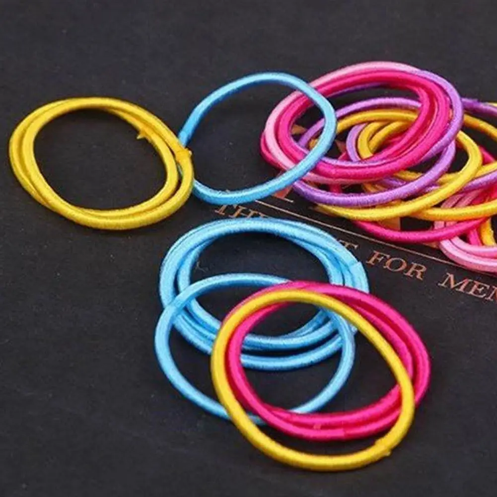 10pcs เด็กเชือกผมความยืดหยุ่นสูงสียาง Band ภาษาฝรั่งเศสคํา Braid เชือกไม่มีรอยต่อสําหรับสาวผมวงผม Accessor
