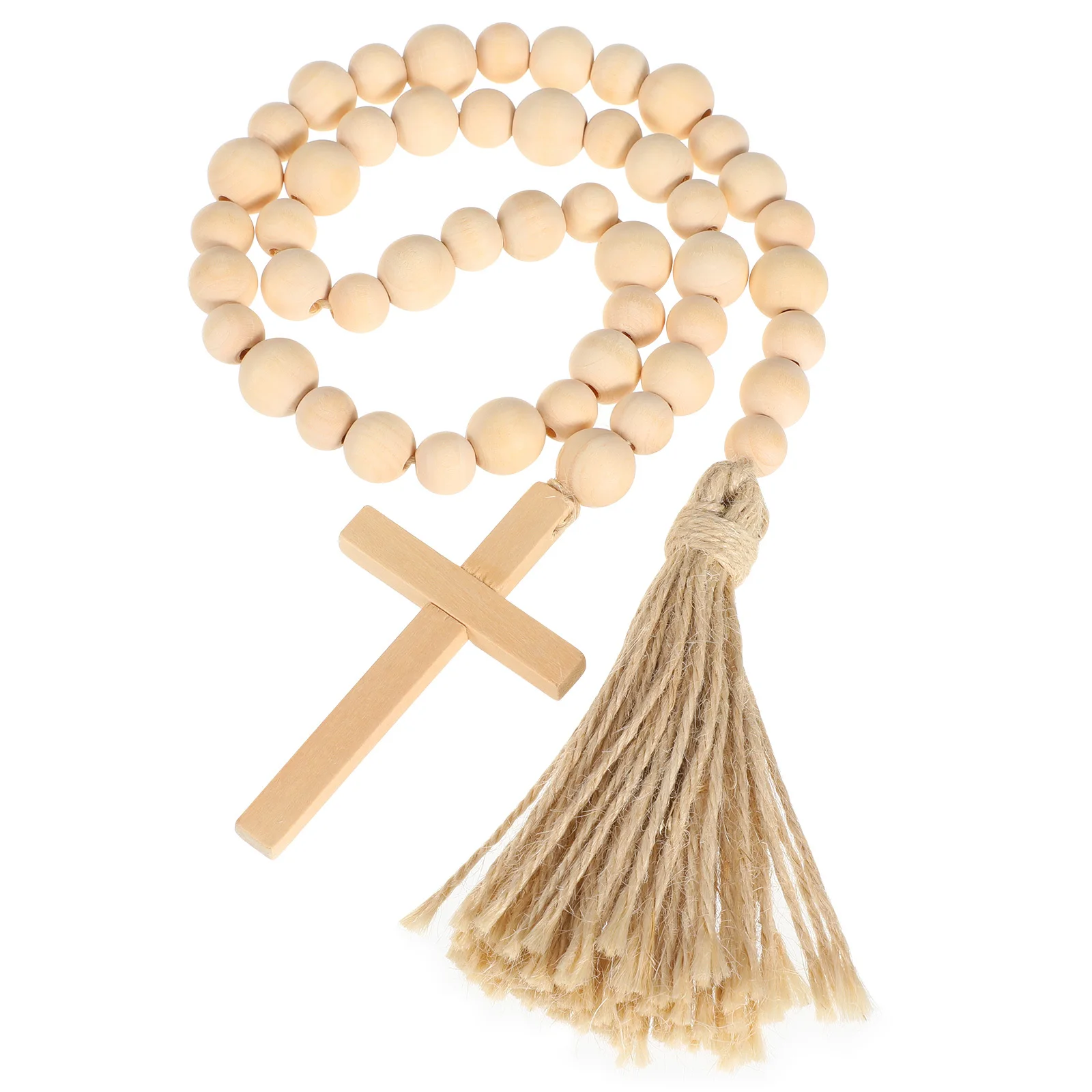 

Delicate Wood Beads String Pendant Tassel Home Decor Party Wall Hanging Creative Wooden Bead Garland Wood Bead with Tassel