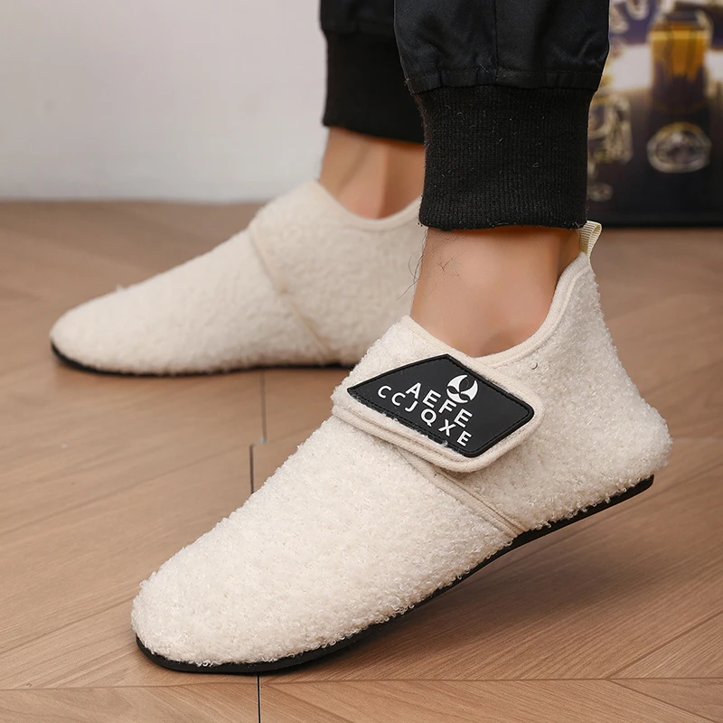 

YRZL зимняя хлопковая обувь для мужчин, сохраняющая тепло, мужская хлопковая обувь, Нескользящие уличные тапочки, домашняя мягкая домашняя повседневная мужская обувь на плоской подошве