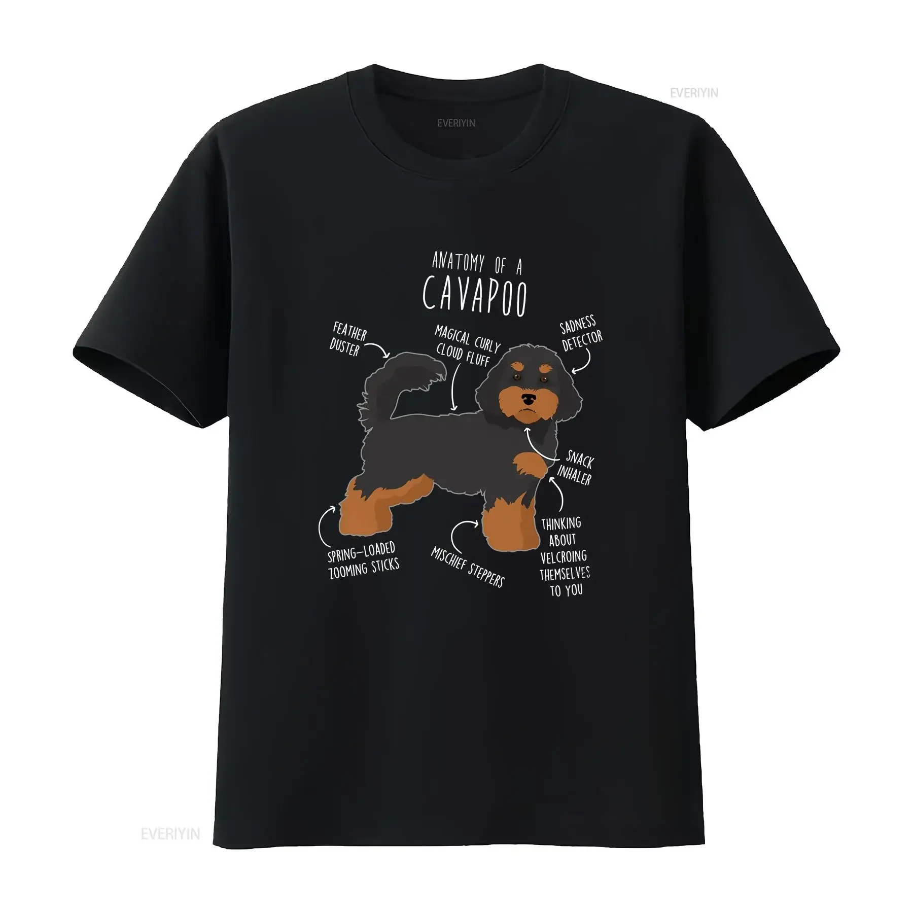 Black and Tan Cavapoo T Shirt Funny Dog Lover Cute Cavoodle Doodle Poodle Mix Pet Mom Dad vintage Washed graphic Stretched
