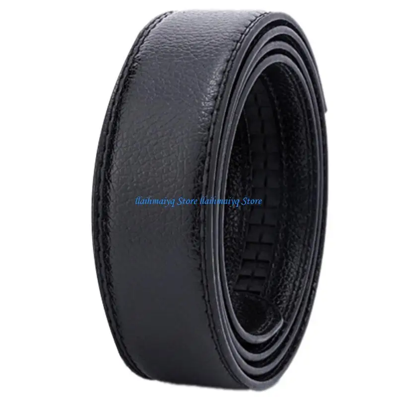 

573B Men's PU Leather Belt Strap without Buckle for Daily Comfort Waist Ornament