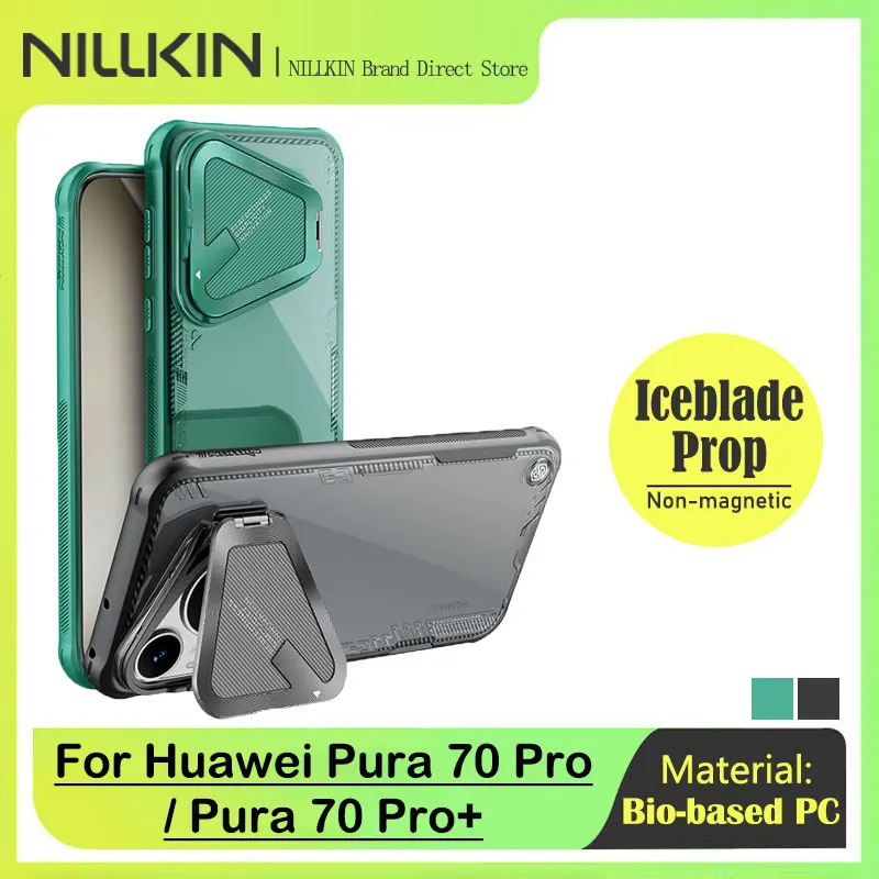 NILLKIN Iceblade Prop Case for Huawei Pura70 Pro Plus, Eco-friendly, Flip-style Back Cover, Transparent Case for Pura70 Pro