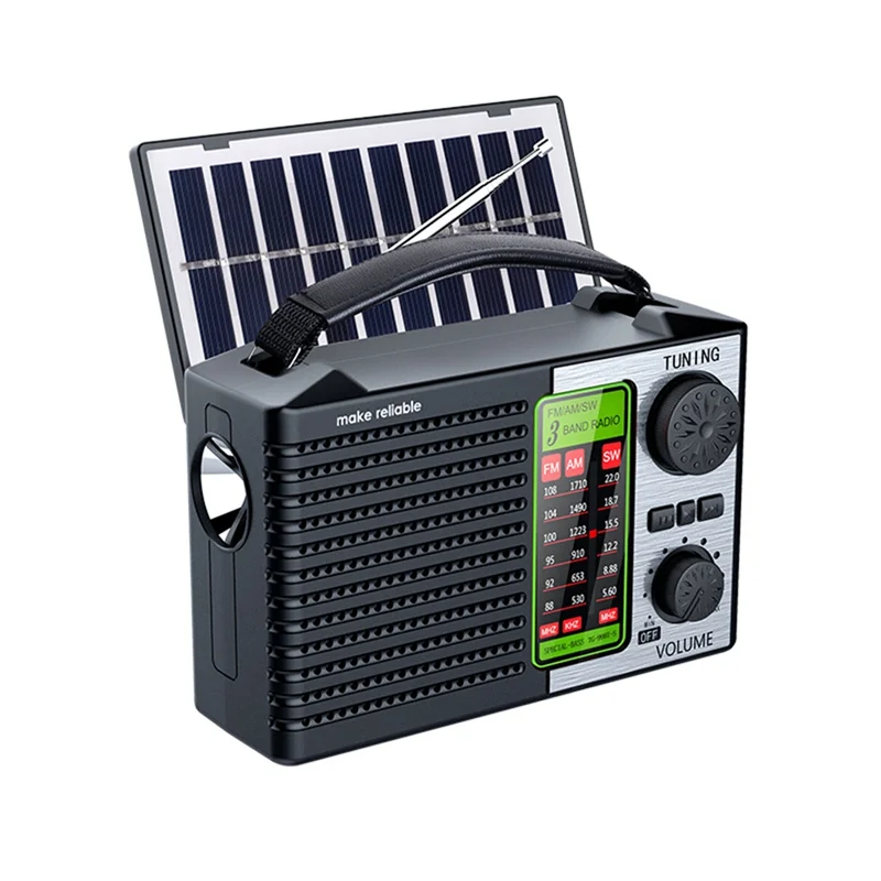 B03B-Portable AM FM SW Radio With Flashlight & BT Speaker Emergency Radio For Outdoor Camping And Emergency