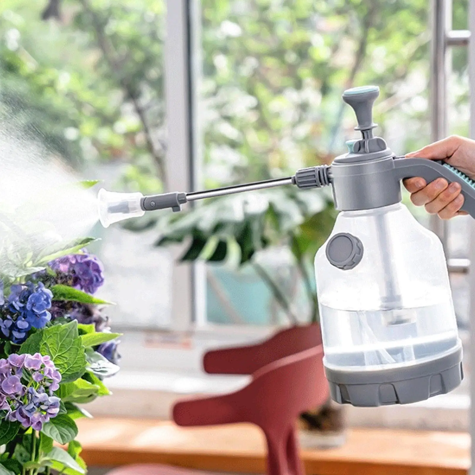 

Pump Spray 3L Hand Pump Spray Watering Can Bottle Non-Slip Handle Tank With Extended Rod Water Hose Nozzle Bottle Watering Can