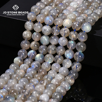3A Natural Gray Moonstone Irisation Shiny Labradorite Fine Gems 4 6 8 10mm For Jewelry Making Diy Necklace Bracelet Accessory