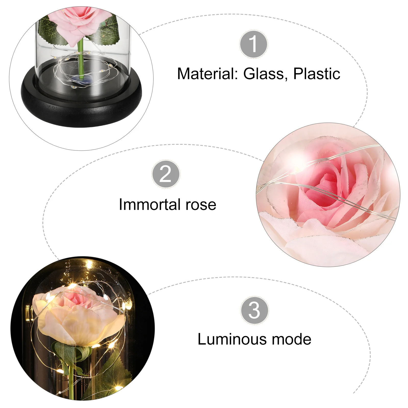 

Decoration Romantic Night Lamp Dating Valentine's Day Light Rose Artificial Atmosphere