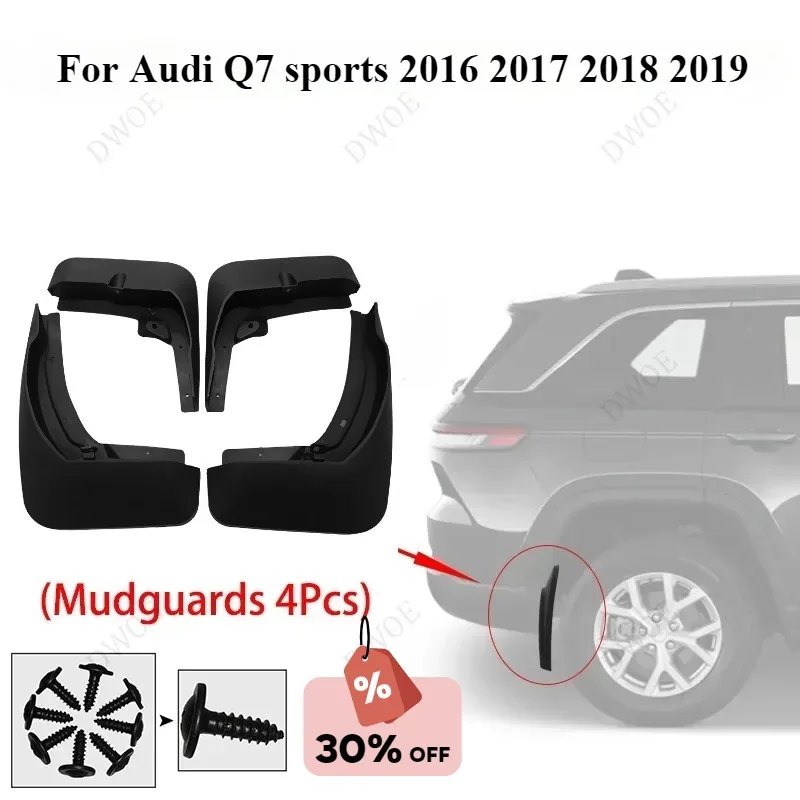 Car parts Front and rear tires 4Pcs waterproof splash protection Fender applicable For Audi Q7 sports 2016 2017 2018 2019