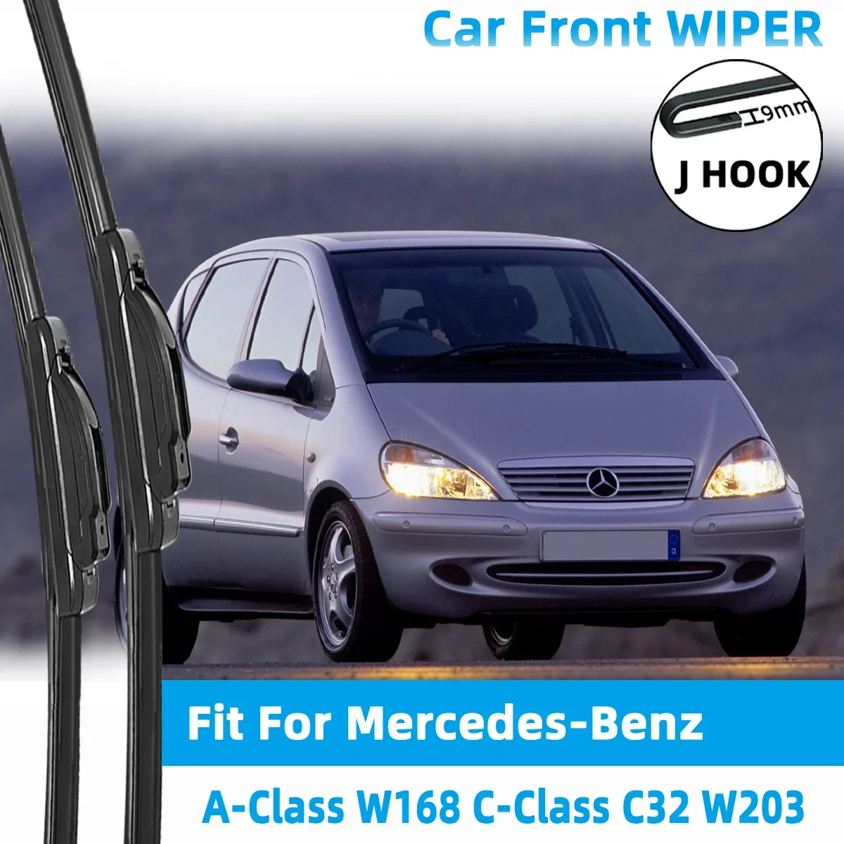 

Front Wiper Accessorie Double Rubber Car Wipers for Mercedes-Benz A-Class W168 C-Class C32 W203 1997-2004 Wiper Brushes Upgraded