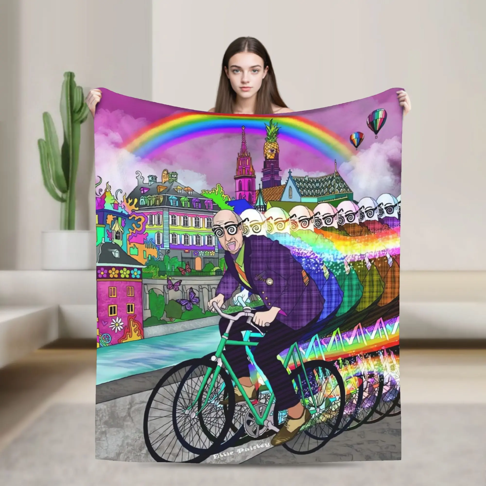 Albert Hoffman 1943 Blotter Warm Blanket  Travel Office Plush Throw Blanket Street Trend Couch Chair Flannel Bedspread Sofa Bed