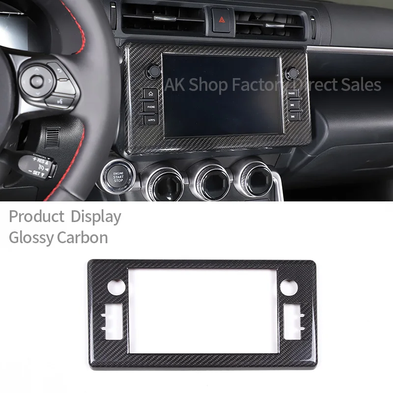 

For Toyota 86 Subaru BRZ 2022 Real Carbon Fiber Car Central Control Navigation Screen Panel Decoration Sticker Car Accessories