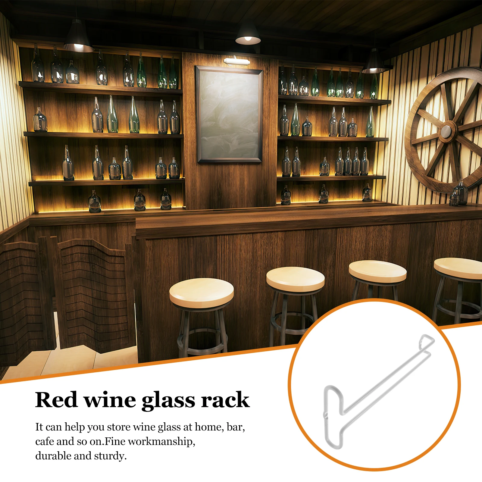 

Sturdy Iron Wine Rack Upside Down Design Space Saving Kitchen Storage Rack For Bar Hotel Restaurant Goblet Holder Display Stand