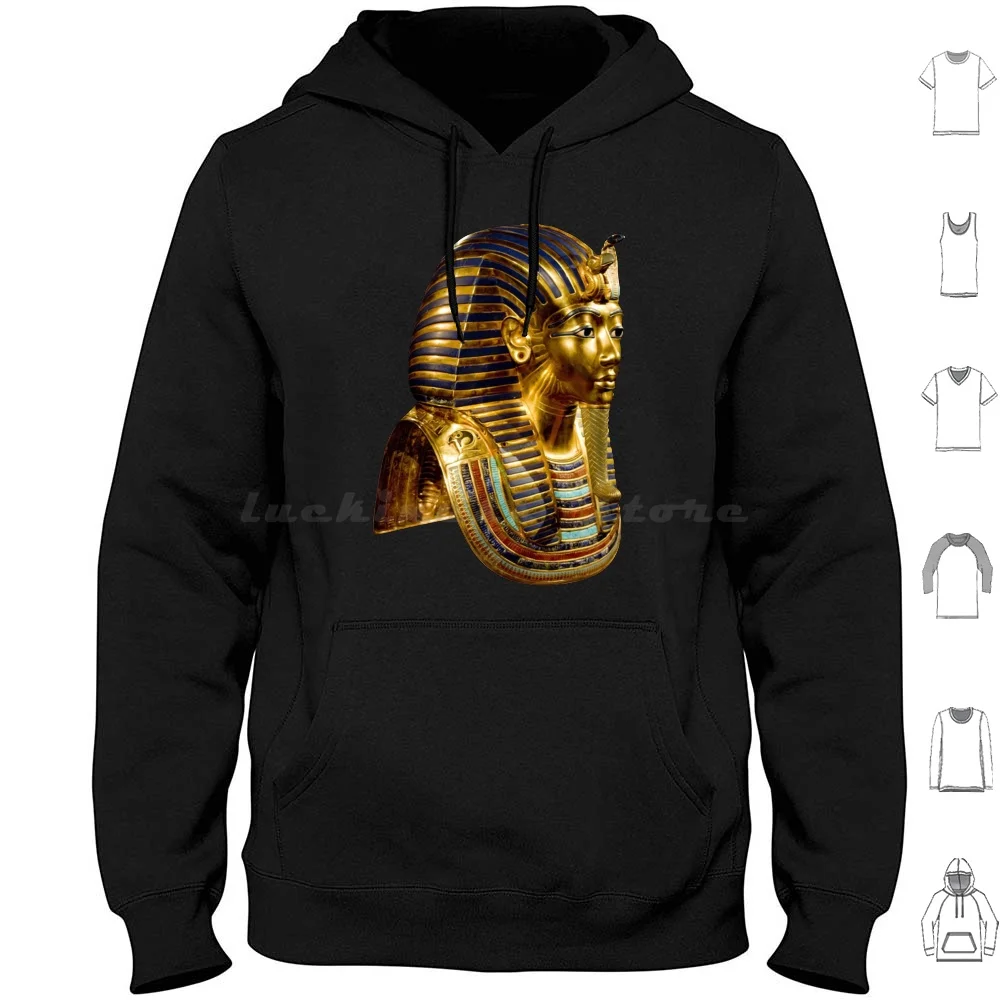Tutankhamun, el antiguo rey faraón egipcio con el famoso Golden Mask3 sudaderas con capucha de manga larga King Tut Tut