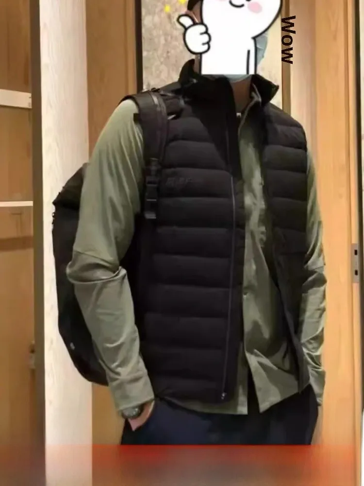 

Waterproof Du down Vest Men's Women's Autumn Winter Warm Filling Youth Trendy ort Zipper Pure Color Flat Replacement