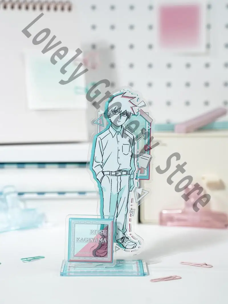 Anime Mob Psycho 100 Reigen Arataka Hanazawa Teruki Kageyama Ritsu Cosplay Cartoon Standing Sign Acrylic Ornament Halloween Gift