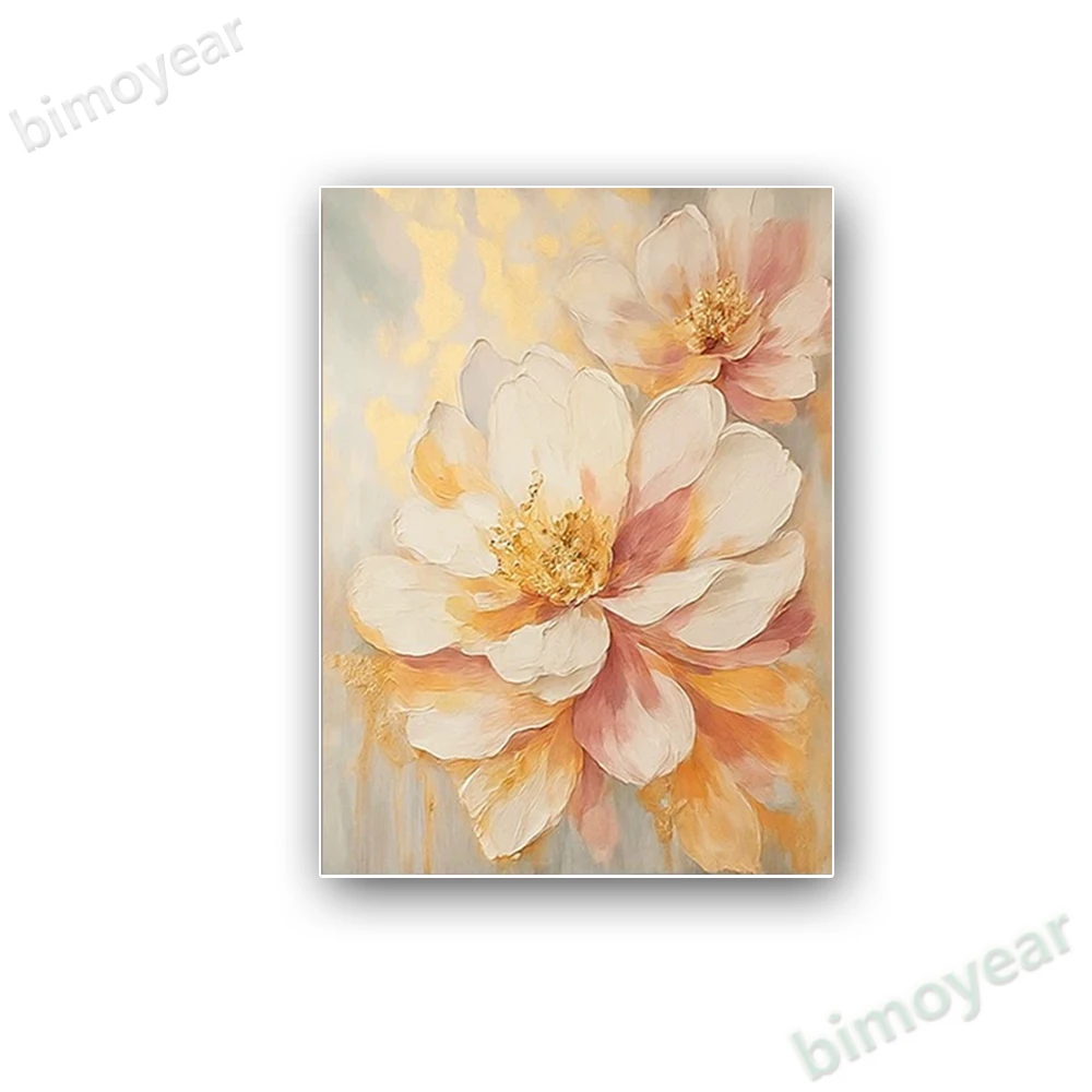 لوحة زيتية تجريدية مرسومة يدويًا بنسبة 100% على شكل زهور صفراء لوحة جدارية أصلية لتزيين غرفة المعيشة المنزلية طلاء جمالي داخلي #5