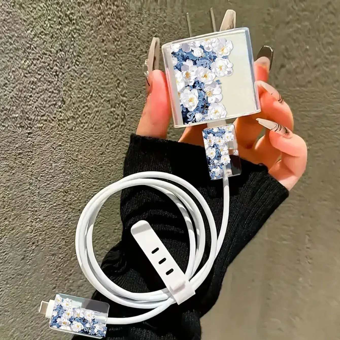 Charger Protector Cable Organiser For iPhone16 15 14 18/ 20W Charging Protection Cover Data Cable Management Cord Winder Kit