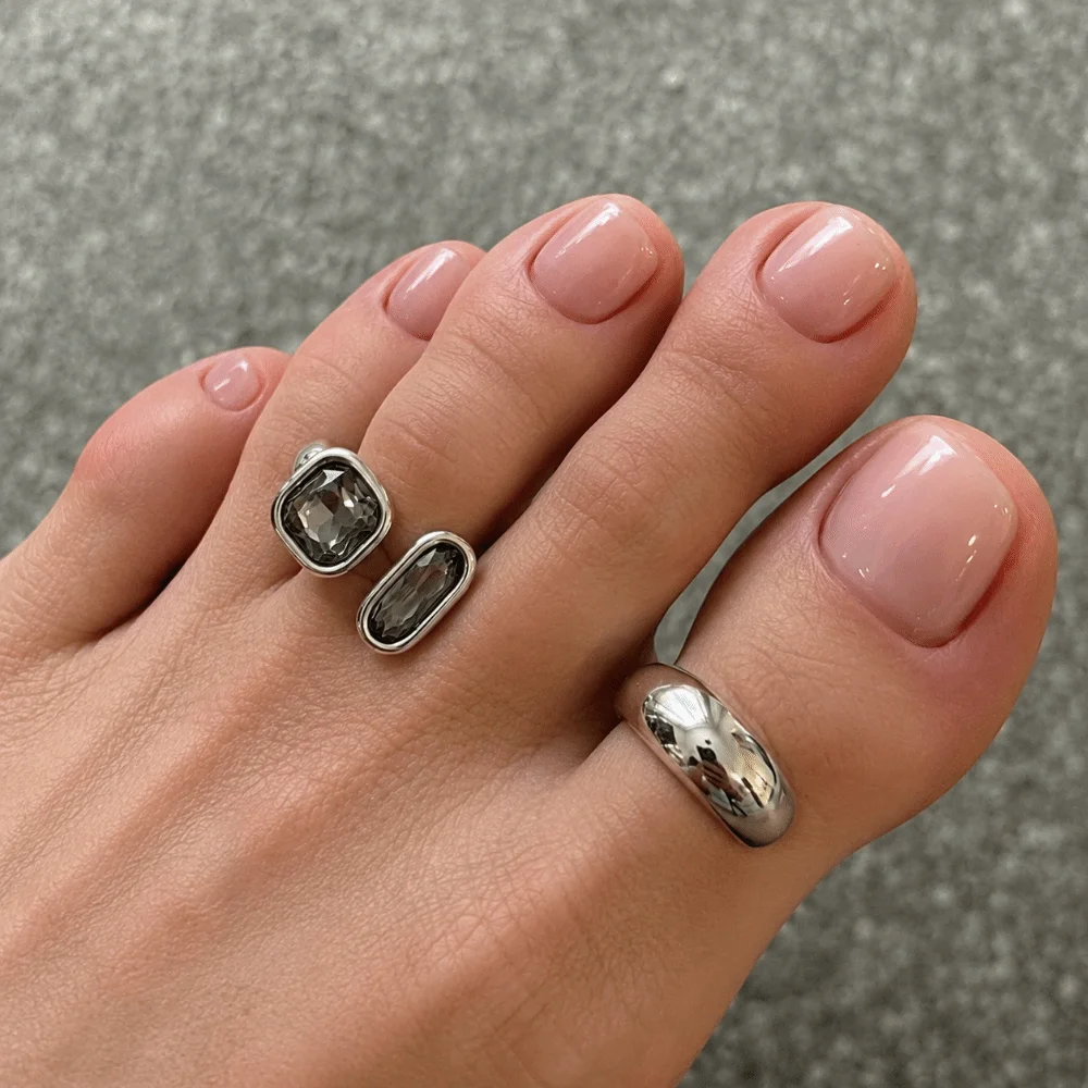2Pcs/set Light Lux Toe Ring Se - Body Jewelry Rings review and price