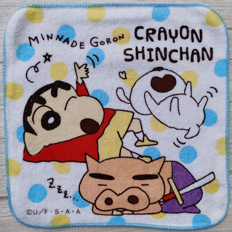 20x20cm kredka Shin-chan Cartoon dziecięcy ręcznik do twarzy Anime bawełniany domowy pochłaniający wodę szybkoschnący ręcznik kwadratowy dziecięcy