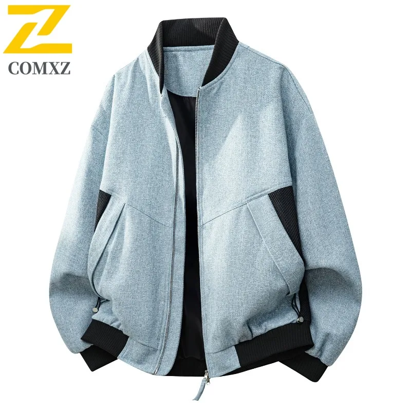 

COMXZ куртки высокого качества, винтажная однотонная бейсбольная куртка для мужчин и женщин, весенняя свободная посадка для пар, повседневное универсальное модное пальто