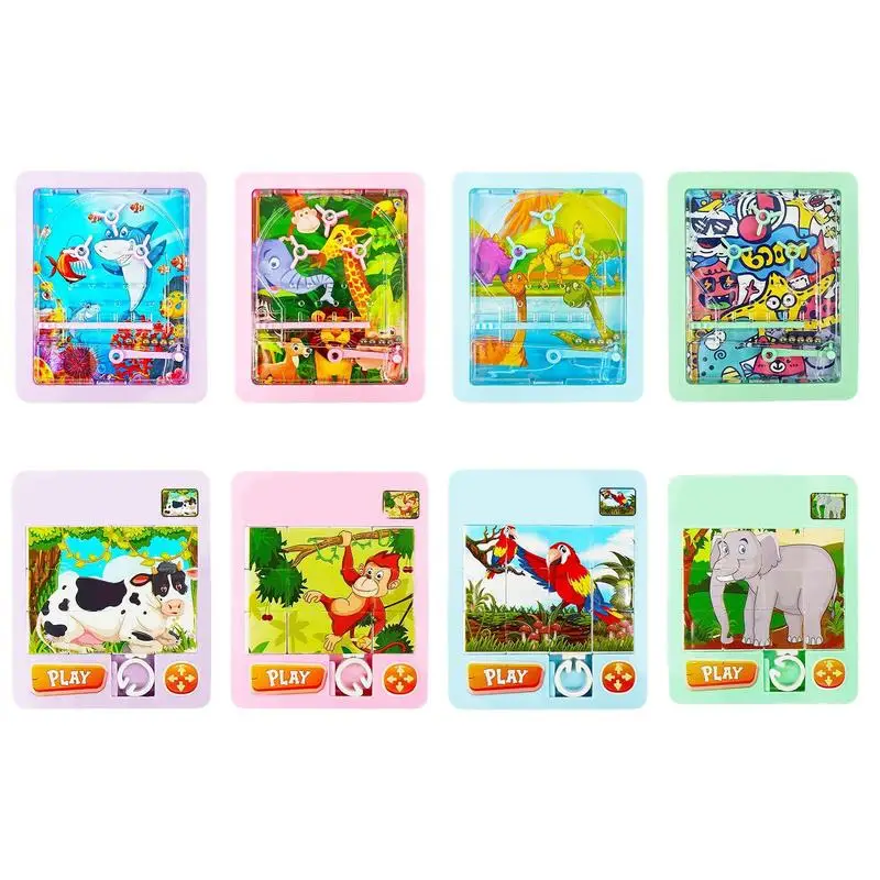 Brain Teaser Puzzles Safe Puzzle Game Cartoon Animal Designs Pinball Machine Double-Sided Portable Brain Teaser For Children