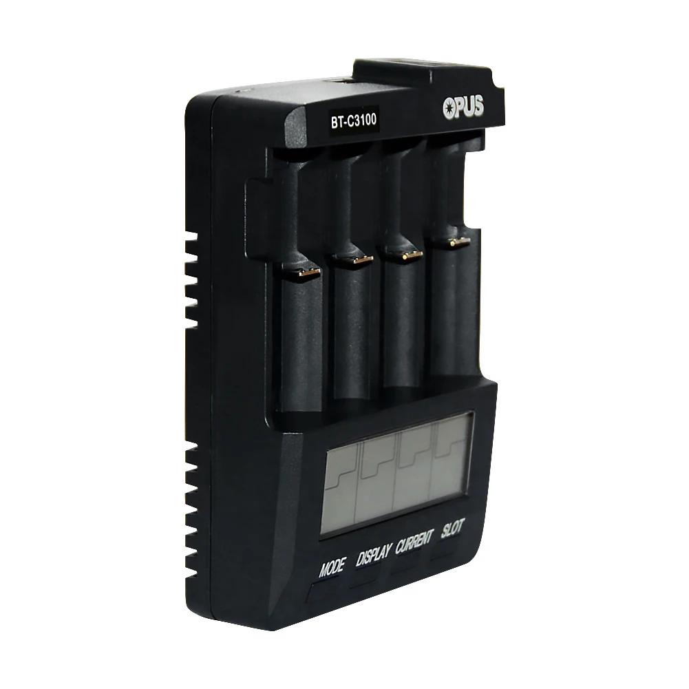 OPUS BT-C3100 V2.2 شاحن بطارية رقمي ذكي عالمي 4 فتحات قابل لإعادة الشحن