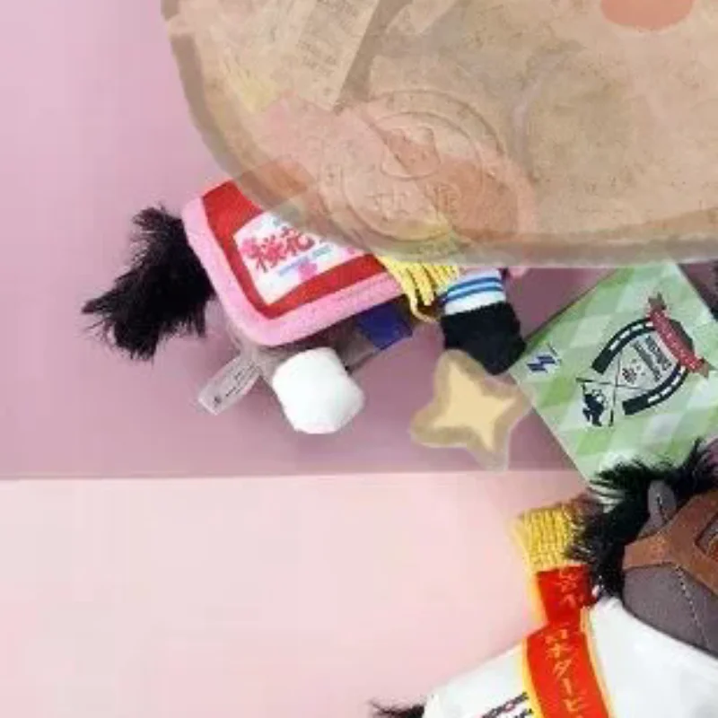 12CM Tenno Sho Champion Racehorse knuffel sleutelhanger, schattige Japanse pony cadeau souvenir & tas hanger