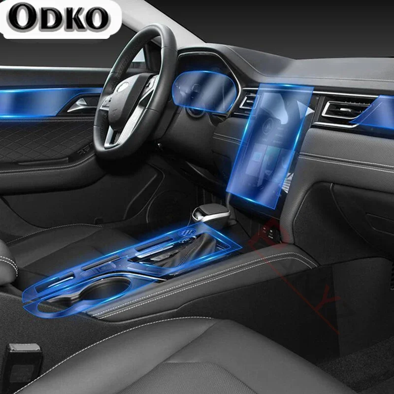 For JAC J7 2020 2021 2022 TPU Car Interior Dashboard Navigation Gear Protective Film Transparent Anti-scratch Refit Accessories
