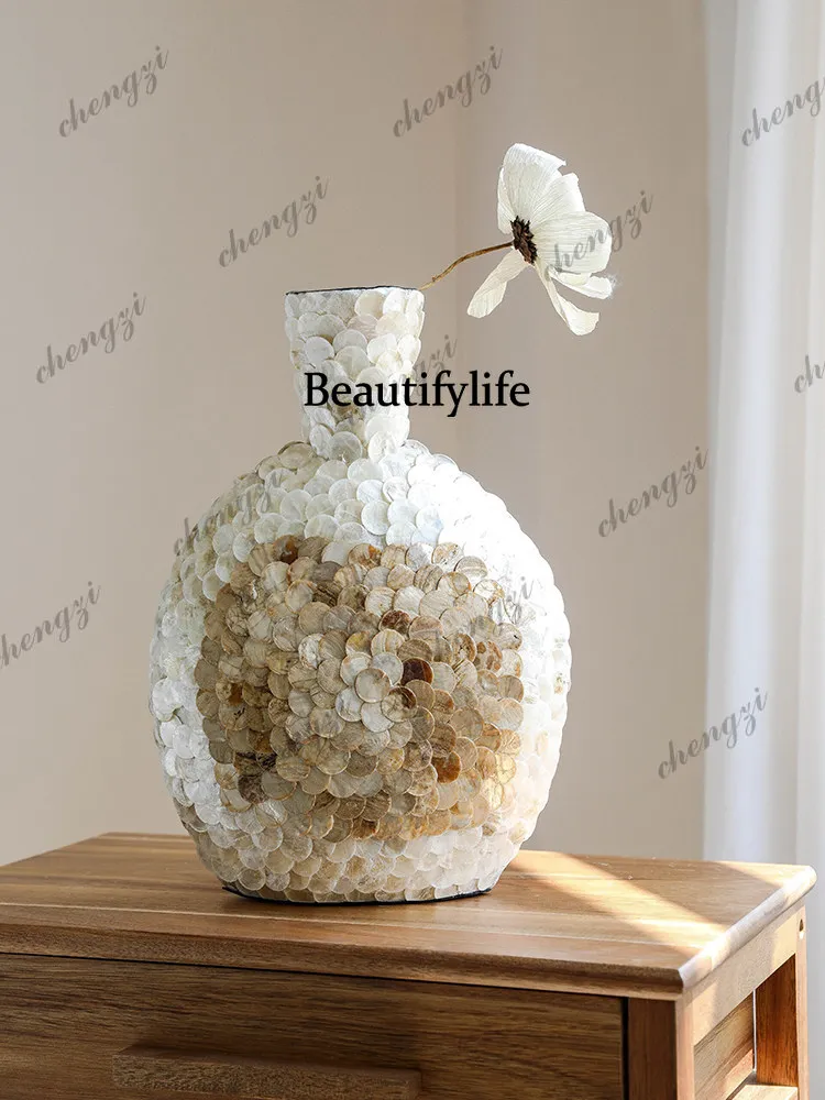 French light luxury, vase creative high-end home decoration ornament handmade desktop flower arrangement